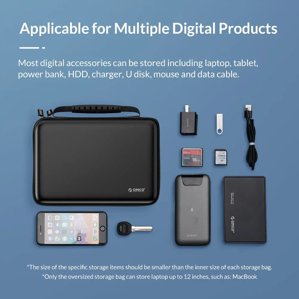 ORICO EVA Hard drive Storage Box External Hard Drive Disk Protector Cover Bag Powerbank Mobile HDD Storage Box Zipper Pouch