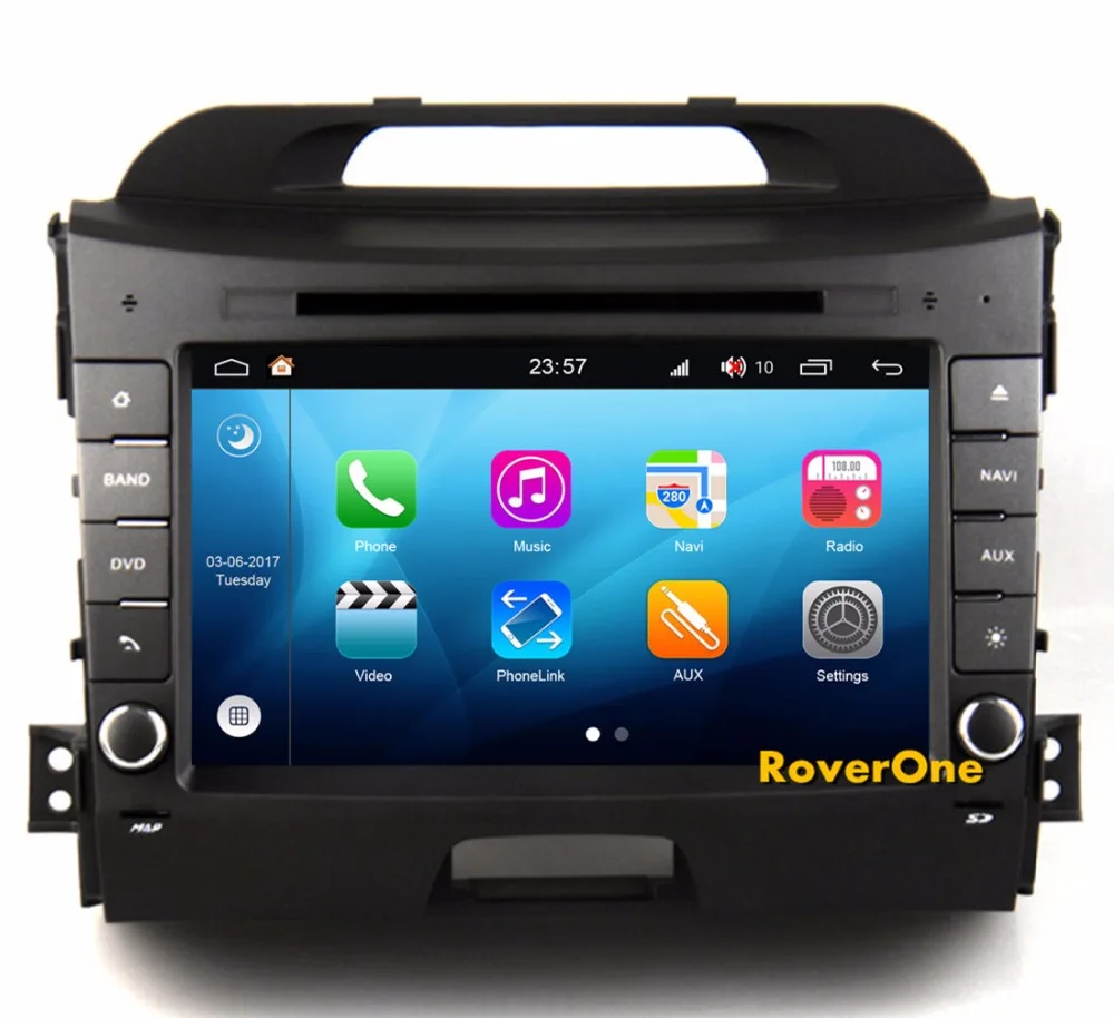 Top RoverOne Android 8.0 Octa Core Car Radio DVD GPS For Kia Sportage R 2013 2014 Touchscreen Multimedia Player Head Unit Bluetooth 4