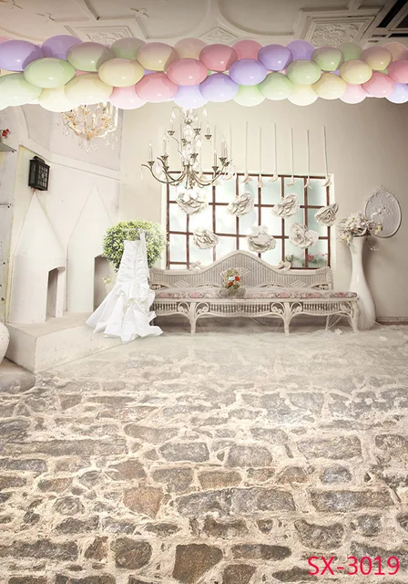 happy wedding dress party balloon photography backdrops brick floor happy wedding background