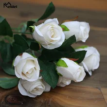 Свадебный букет Meldel, букет невесты, букет невесты, искусственный цветок на 7 голов, Шелковый букет роз, сделай сам, для офиса, дома, вечерние, украшения