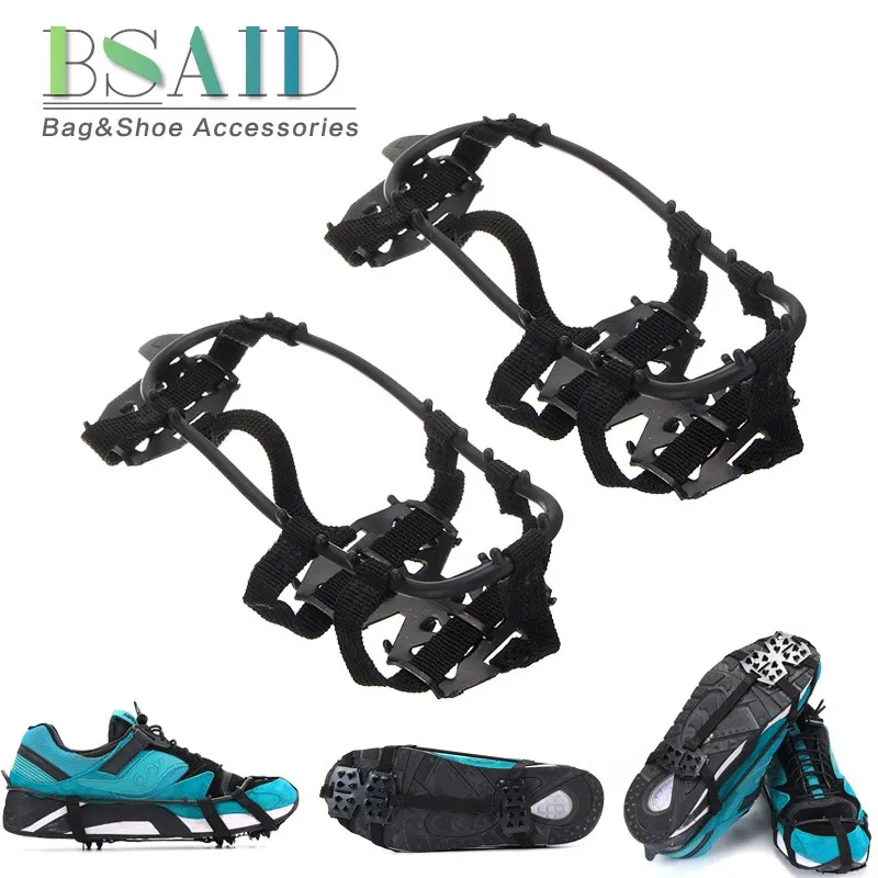 

BSAID 1 Pair Anti-slip Ice Gripper 12-Teeth Spikes For Shoes Slip Snow Ice Grips Crampon Climbing Boots Crampons Ice Floes Sport