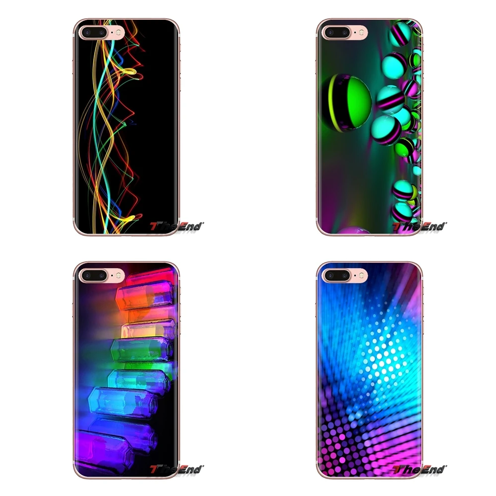 Abstract Neon For iPod Touch Apple iPhone 4 4S 5 5S SE 5C 6 6S 7 8 X XR XS Plus MAX Soft Transparent Cases Covers |