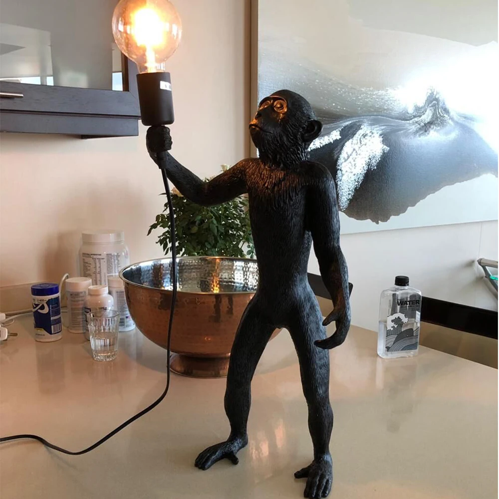 Lâmpada de Macaco de Resina Sala de Estar para Decoração de Casa E27 para Parede Pendente Pendante Luz 7 Luzes de pendentes