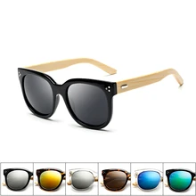 Moda gafas de Sol Mujeres Ronda gafas de sol De Madera De Bambú Gafas lunette de soleil femme Hembra Gafas de Sol de Madera Hecho A Mano