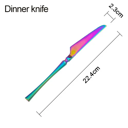 Новинка, набор столовых приборов радужного цвета, роскошная столовая посуда, 1 шт., матовая Полировочная посуда, 304, столовый нож из нержавеющей стали и вилка - Цвет: Knife