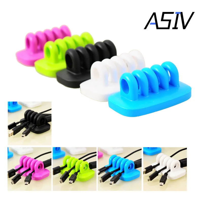 Multipurpose 4 Slot Weighted Cables Clip Holder for USB Charging Wire