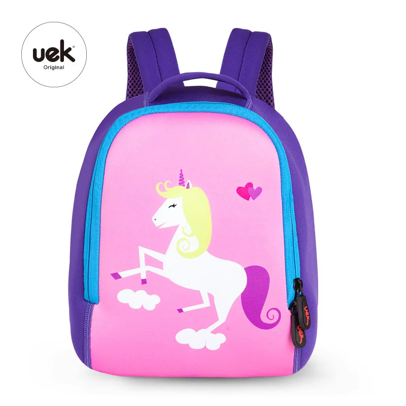 Новая милая школьная сумка с рисунком из мультфильма «Зоопарк» для мальчиков, Детский водонепроницаемый рюкзак для детского сада и девочек, 3D Высококачественная сумка Mochila для детей 1-3 лет - Цвет: horse small