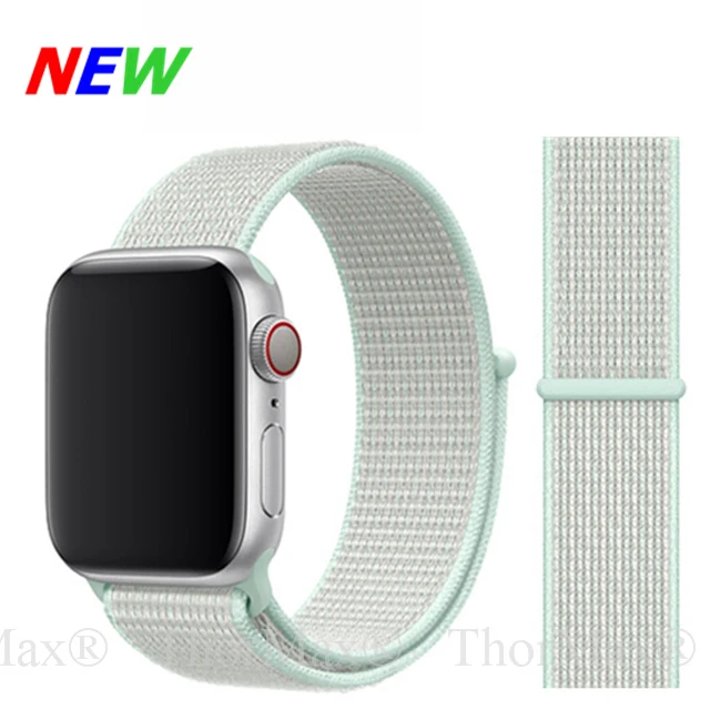 Лучший Цвета нейлоновый ремешок для наручных часов Apple Watch 4 серии 4 1/2/3 легкая мягкая плетёная Спортивная петля сменный ремешок 38/42 мм 40 мм 44 мм - Цвет ремешка: 29-Teal Tint