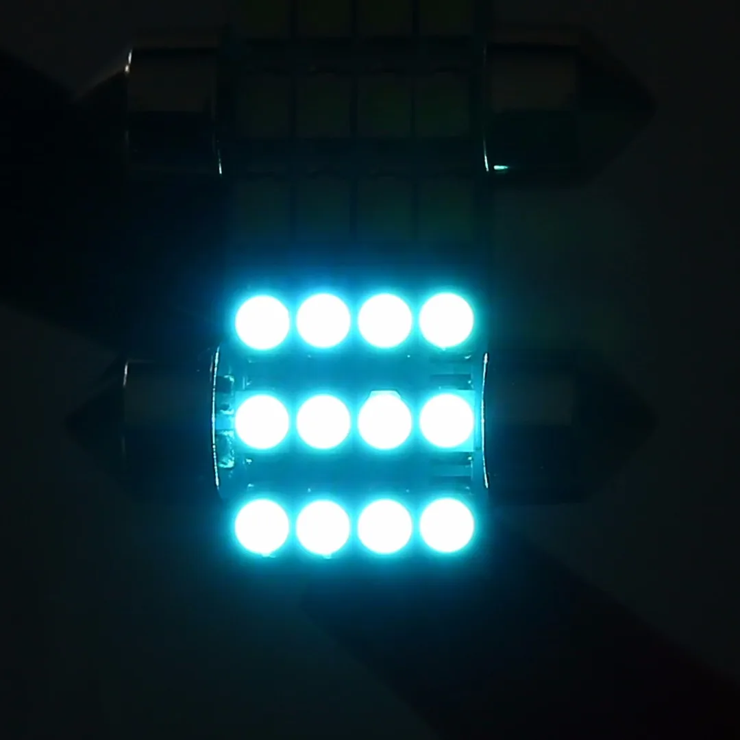 2Pcs/Set 31mm Festoon Light 12SMD LED Ice Blue Car Interior Dome Map Reading Door Lamp Bulb Auto Rear Lights