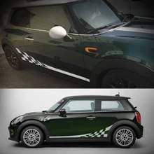 Faldón lateral Cuerpo Calcomanías Etiqueta Engomada Del Coche Para BMW MINI Cooper S Uno Clubman Countryman JCW R55 R56 R60 R61 F54 F55 F60 F56 Accesorios