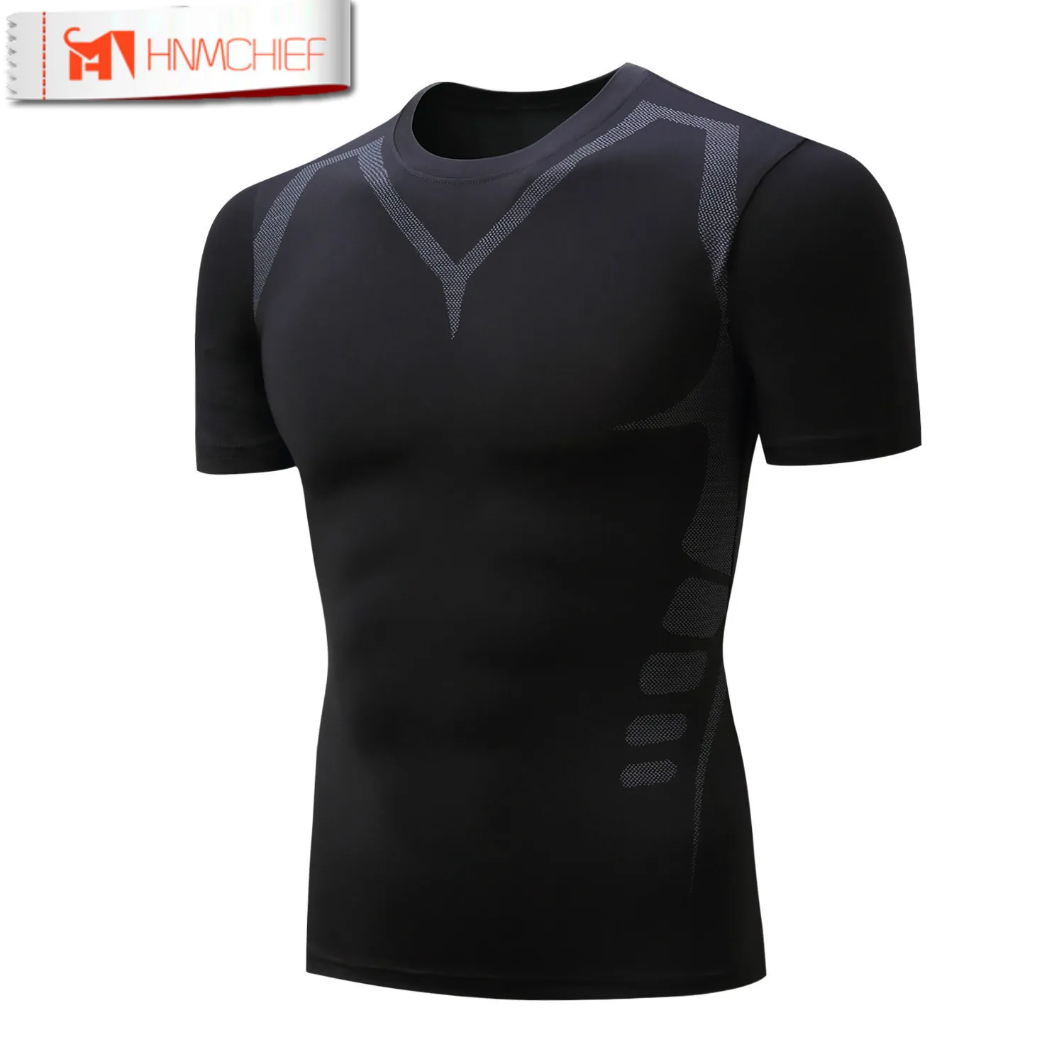 

HNMCHIEF Hot Sale Fitness Compression Shirt Men Bodybuilding short Sleeve T Shirt Tops Tees Sleeve 3D Male tshirt Fitness Compr