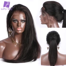 Luffy 13x6 Deep Frontal Yaki Straight Lace Front Human Wigs With Baby Hair Pre Plucked Glueless
