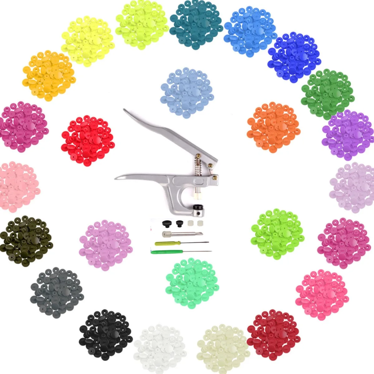 

U Shape Fastener Snap Pliers KAM Button + T5 Plastic Resin Snap Button Press Stud Cloth Button Press Machine Sewing Tool