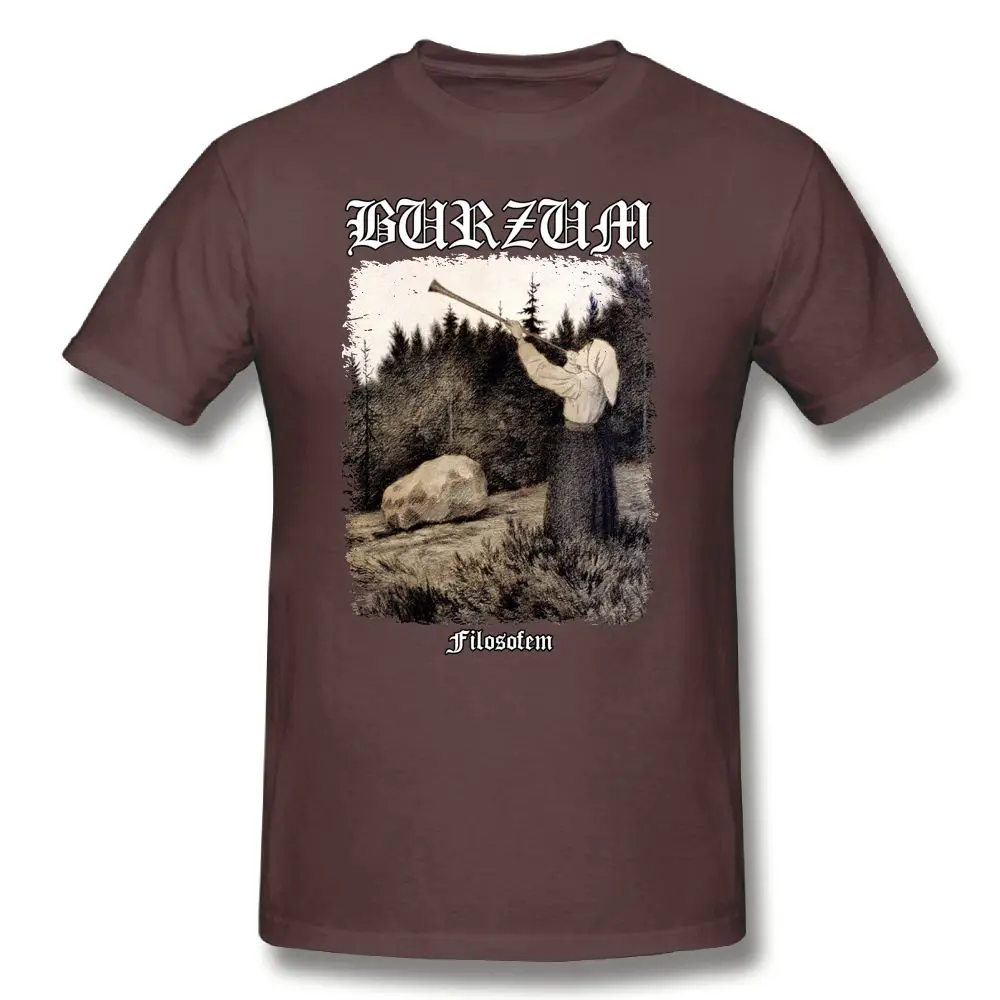 Burzum T Shirt-Filosofem Cover ver2, футболка с принтом, мужские повседневные футболки размера плюс, милая хлопковая футболка с короткими рукавами - Цвет: coffee