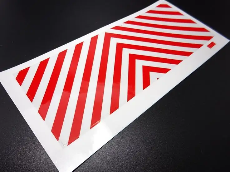 

European warning red and white stripes waterproof PVC stickers for 1/14 RC Tamiya LESU Tractor Trailer BENZ MAN SCANIA VOLVO V8