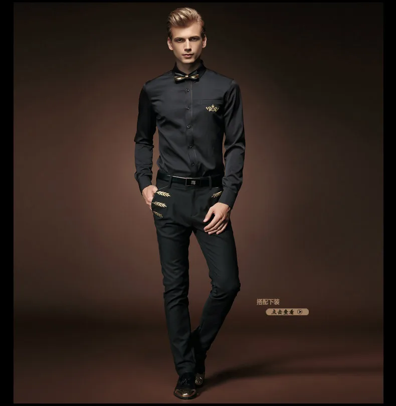 FanZhuan,, новая осенняя мужская рубашка с вышивкой, квадратным воротником из бамбукового волокна, черная, с длинным рукавом, тонкая одежда, рубашка 512006