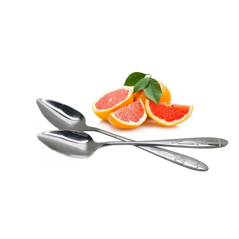 ZORASUN фрукты грейпфрут ложка 17 см длинной ручкой Нержавеющая сталь ложки Кухня гаджеты Пособия по кулинарии инструменты