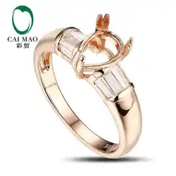 Caimao Груша Cut Маунт Semi кольцо настройки и 0.38ct АЛМАЗ 18 К розового золота, драгоценных камней Обручение кольцо Ювелирные украшения