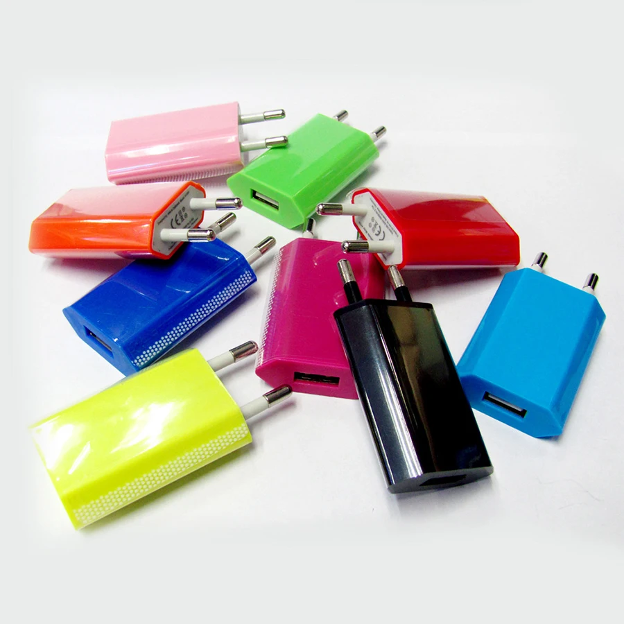 USB جدار شاحن 5 V 1A العالمي الهاتف المحمول شاحن الهاتف الذكي السفر شحن الطاقة محول ل فون 6 6 S 5 5 S SE 10 الألوان