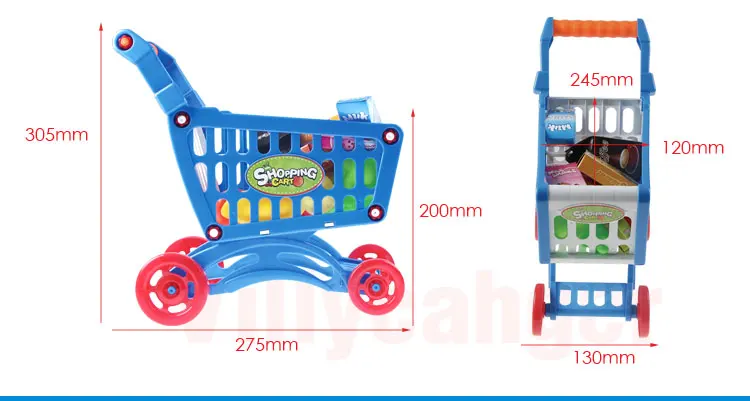 Мини детский супермаркет пластиковая тележка для покупок с полным продовольственные товары Набор детских игрушек для детей