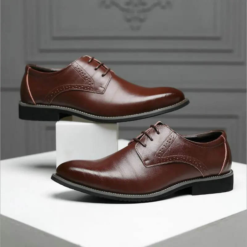 style A B Brown De Style Italien 64 Mocassins Le Grande Black Black C stylea En Mariage Chaussures Casual White style Bureau Taille Hombre Cuir style style Bule Laceup Black Zapatos Homme Derby E Hommes D Robe style Hw1q6