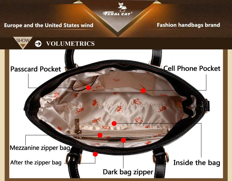 FERAL CAT Womens Fashion Elegant Ladies Handbags Messenger Bags Online Shoulder Bag79