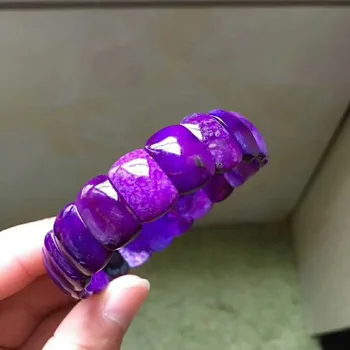 

Genuine Natural Purple Sugilite Gems South Africa Rectangle Beads Royal Bracelet 16*4.5mm AAAAA