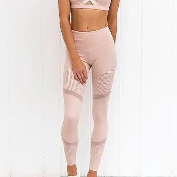 

Mesh Pattern Print Leggings fitness Leggings For Women Sporting Workout Leggings Elastic Slim Black Pants