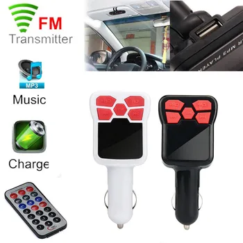 

USB TF Card Support Charger MP3 Player Wireless FM Transmitter Modulator Car Kit USB SD MMC LCD Remote Car Styling