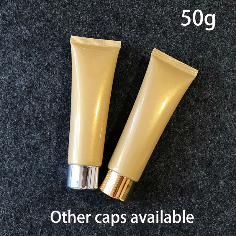 

50ml Gold Plastic Squeeze Bottles 50g Cosmetic Liquid Foundation Hand Cream Shampoo Toothpaste Concealer Soft Tube Free Shipping