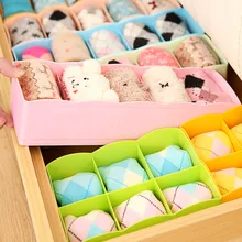 1 Pcs Plastic 5 Grid Household Drawer Finishing Box Desktop Cosmetics Storage Box For Underwear Panties Socks Storage