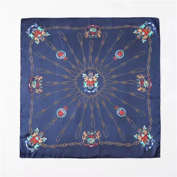 

Women Striped Plaid chain Horse Square Silk Scarves Hijab Luxury Brand shawls Twill Scarf Lady Headband Print Bandana 70*70cm