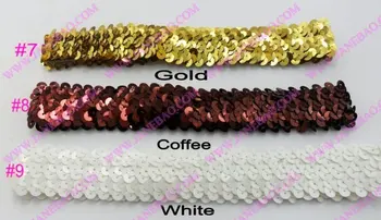 

free shipping mix color 45pcs 1'' sequin headbands headbands for girl stretch sequin headband