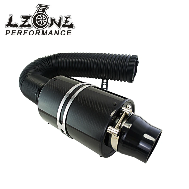LZONE RACING Air Intake Wit Fan Universal Racing Carbon Fiber Cold Feed