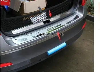

Rear Bumper Protector Tail Tailgate Trunk Guard Sill Plate Scuff Trim Cover For Skoda A7 Octavia (5E) 2014 2015 a7