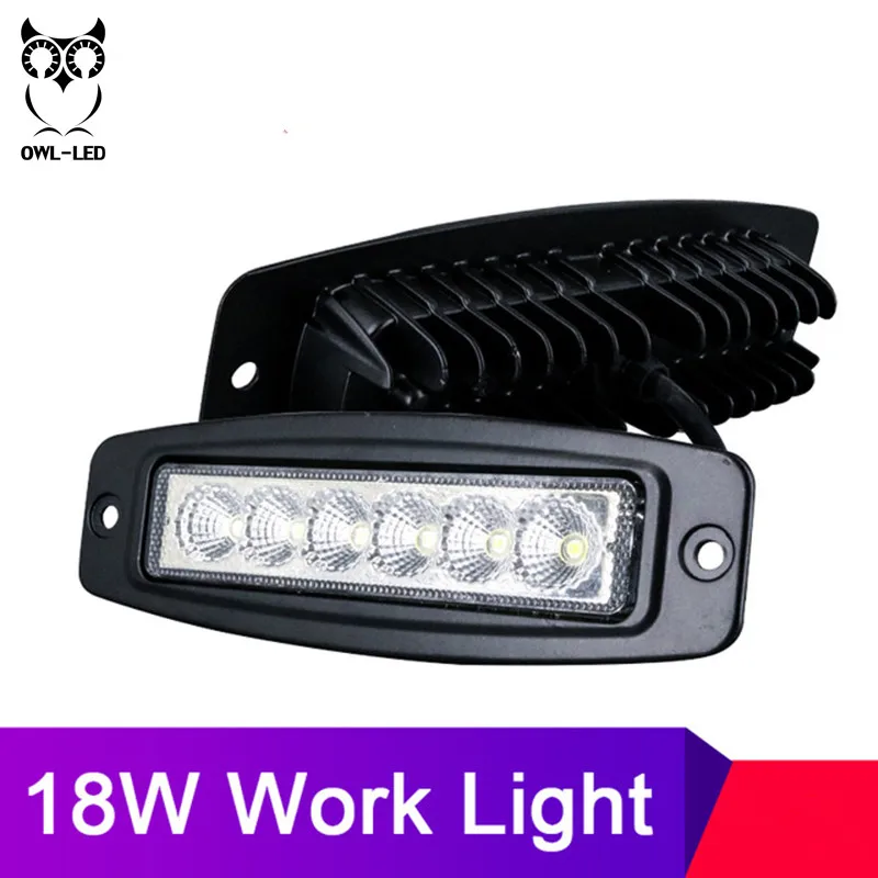 

2Pcs New 18W 12V LED Work Light Bar Lamp Driving Fog Offroad LED Work Car Light for Ford Toyota SUV 4WD led beams