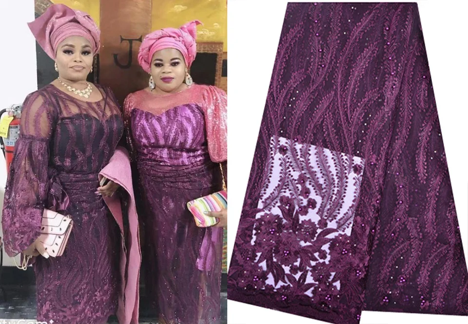 

African Lace Fabric 2019 Embroidered Nigerian Laces Fabric Bridal High Quality French Tulle Lace Fabric for Wedding Party ZA36