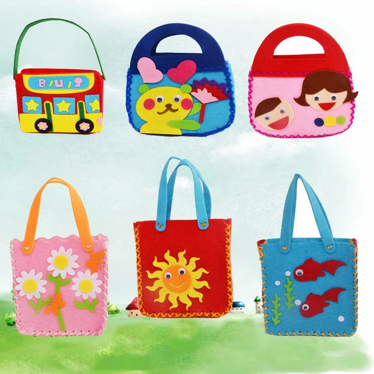 5ピース ロット作る手作りハンドバッグdiy不織布フェルト生地布キット子供女の子アート クラフトおもちゃ用子供 Craft Toys Toys For Childrenkids Craft Toys Aliexpress