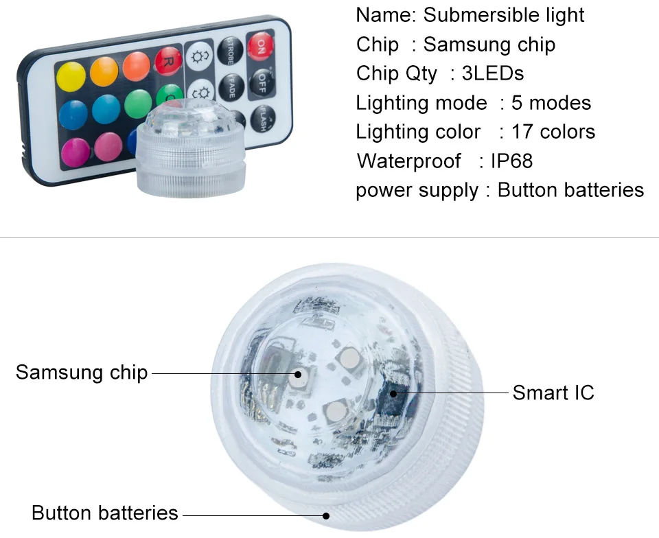 RGB LED Submersible Candle Light (2)