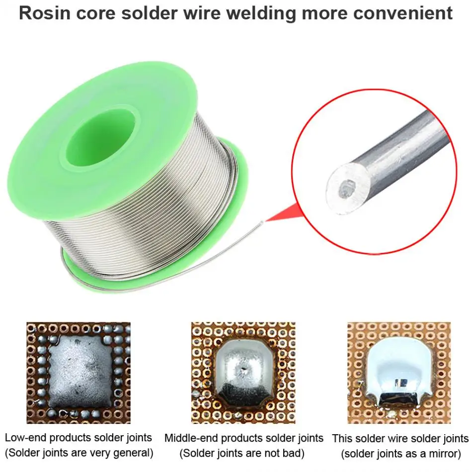 Сварочная проволока 0,5/0,6/0,8/1,0 мм 100 г 99.7% Sn 0.3% медь без примесей свинца и канифольное ядро Проволочный припой с флюсом для электрического паяльника