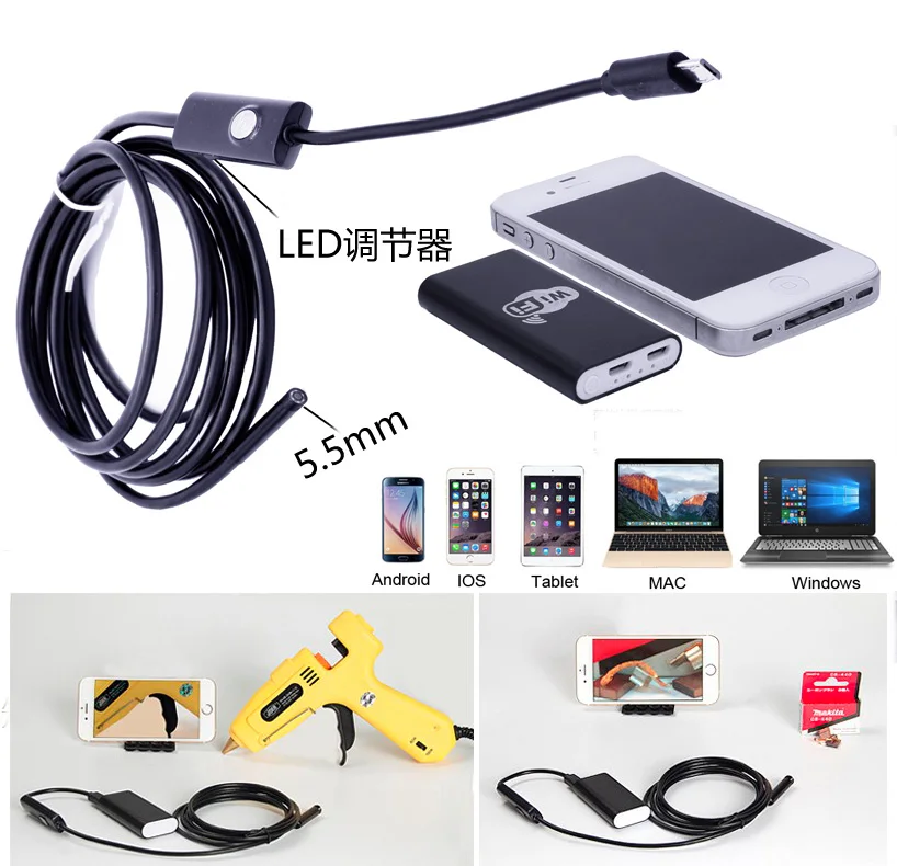 

5.5MM WIFI Endoscope For Android and Windows System  2M/5M