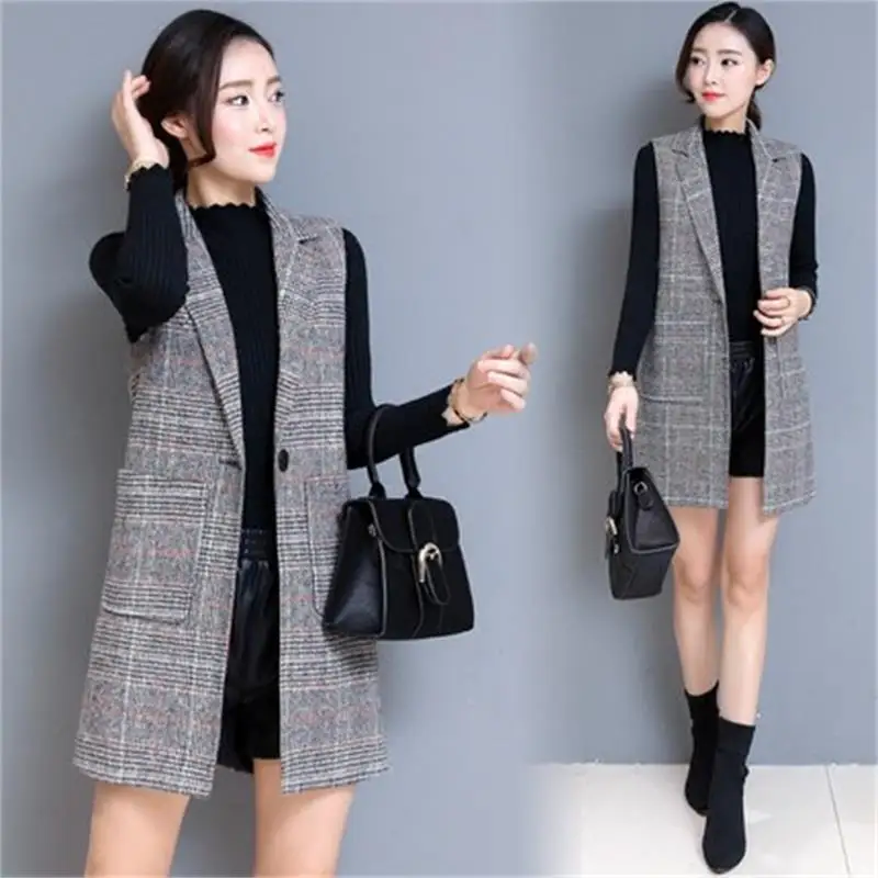 

2019 spring and autumn new women's slim slimming fashion large size vest jacket