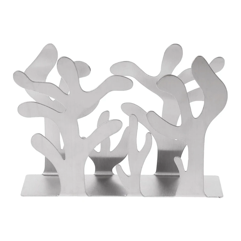 

Stainless Steel Napkin Rack Box Dispenser Tissue Holder Plants Table Decoration