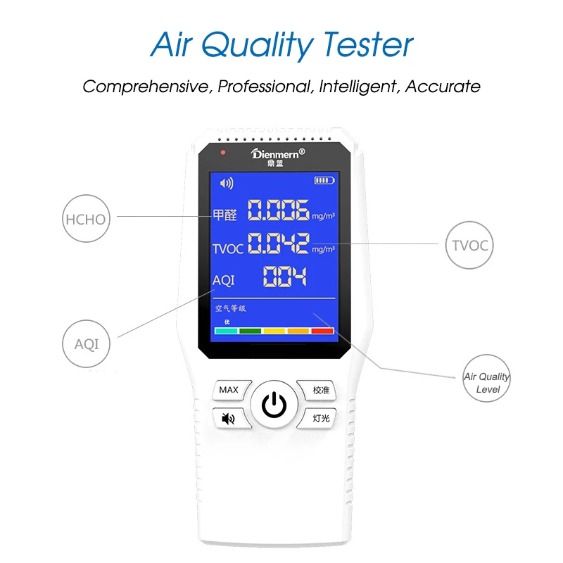 Детектор формальдегида тестовый er HCHO TVOC AQI тест на качество загрязнения воздуха анализ автомобиля бытовой монитор качества воздуха анализатор газа