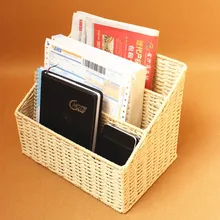 Экологически чистая плетеная корзина для хранения журналов, настольный органайзер для книг, папка для файлов, ящики для хранения мелочей, для домашнего хранения и организации