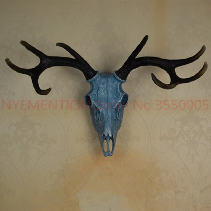 

hanging resin animal skull art crafts home interior Bar, coffee room shop window decoration artesanato landscape sculpture 1pcs