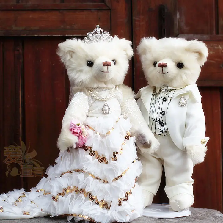 #7004 High Quality Wedding Teddy Bear,movable joint,Formal Wedding