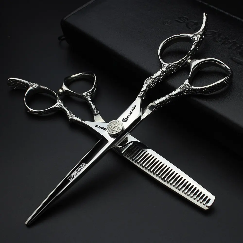 6 дюймов Профессиональные Парикмахерские ножницы парикмахерские Профессиональные Парикмахерские ножницы филировочные ножницы - Цвет: Scisscors set