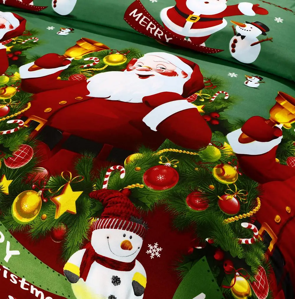 3D Рождественский комплект белья 4 шт. мультяшный пододеяльник постельное белье Простыня Рождественский подарок покрывало для кровати Рождественская постельное белье ropa de cama