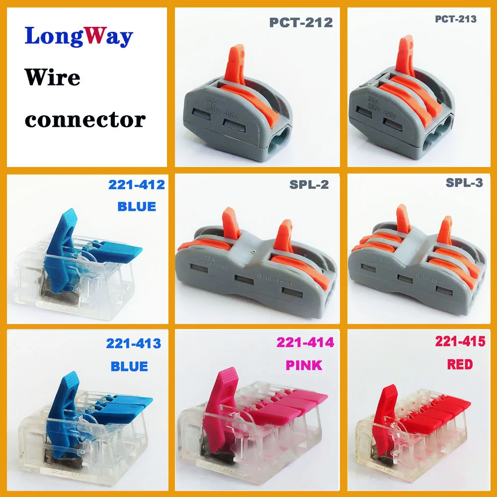 Wire connector WAGO 221 Series Mini Fast pin Wire Conector,Universal